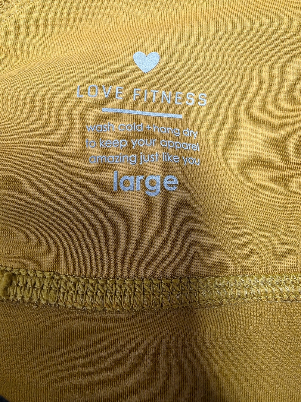 LOVE FITNESS Ribbed V-Neck Crop Top in Mustard Size Large - Picture 6 of 6